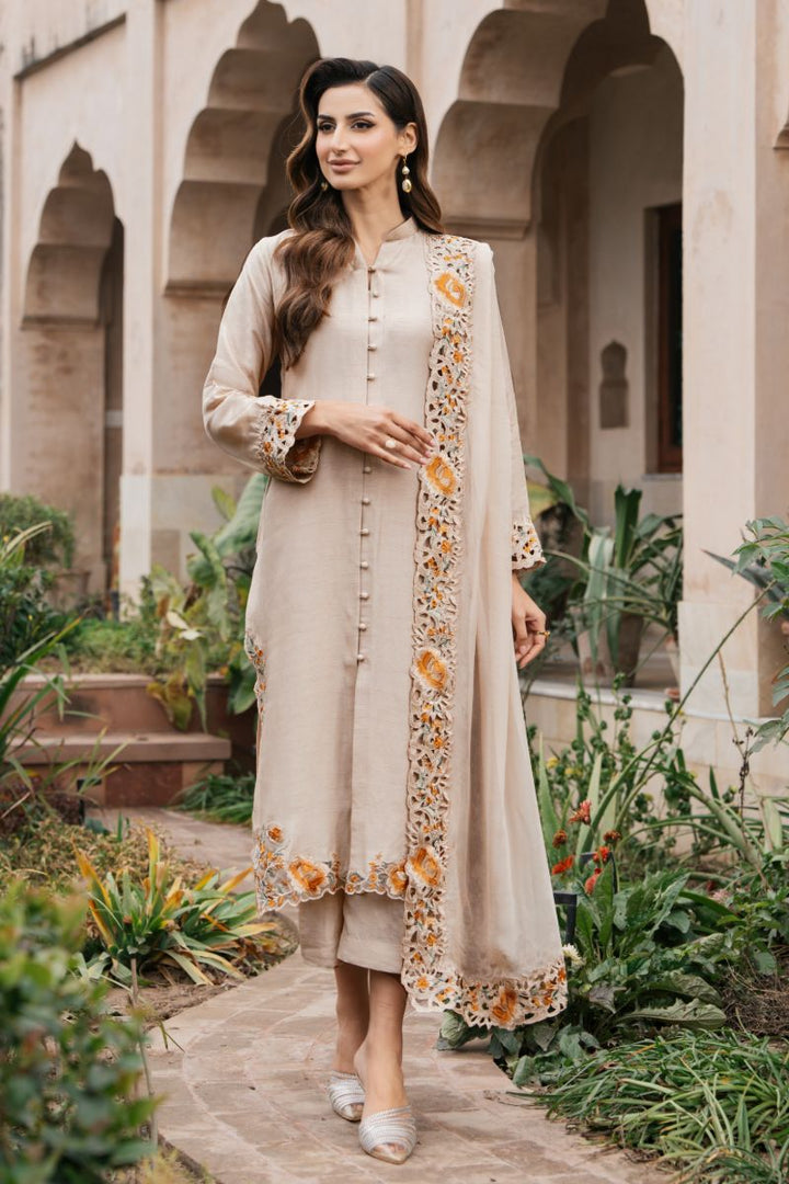 Natasha Kamal - BISQUE - beige - Silk & Chiffon - 3 Piece