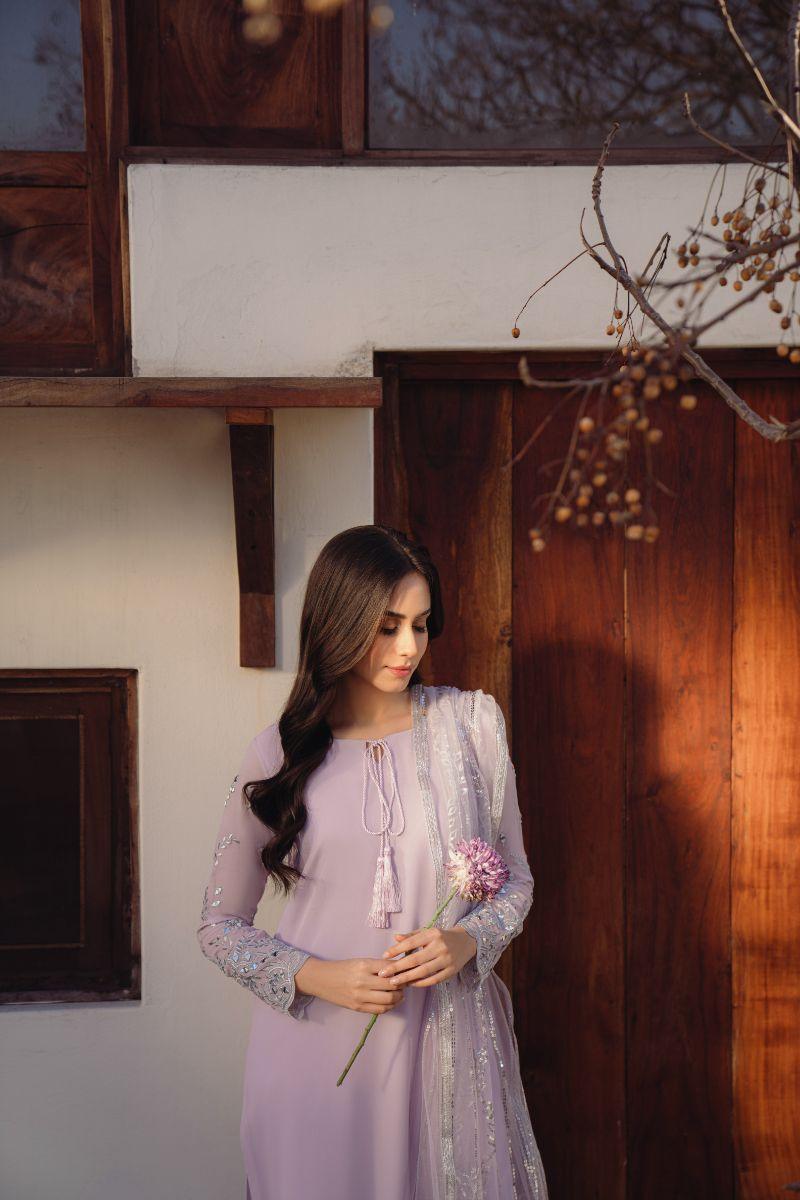 Natasha Kamal - Harmony - Lilac And Silver - Georgette - 3 Piece