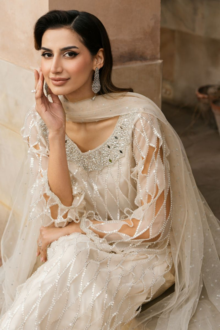 Natasha Kamal - LISBON - pale yellow - Organza, Silk & Net - 3 Piece