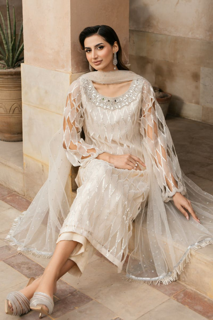 Natasha Kamal - LISBON - pale yellow - Organza, Silk & Net - 3 Piece