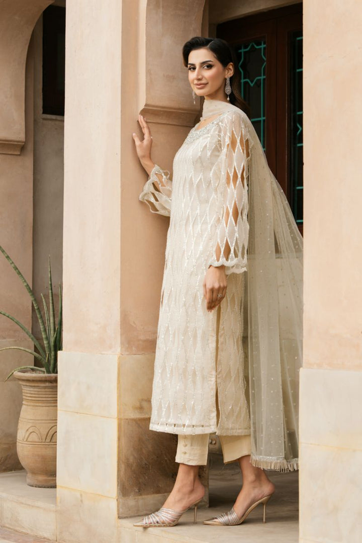 Natasha Kamal - LISBON - pale yellow - Organza, Silk & Net - 3 Piece