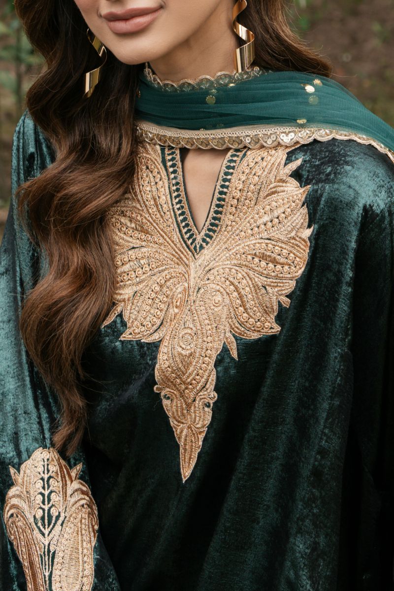 Natasha Kamal - PANNA - green - Two Tonal Silk & Net - 3 Piece