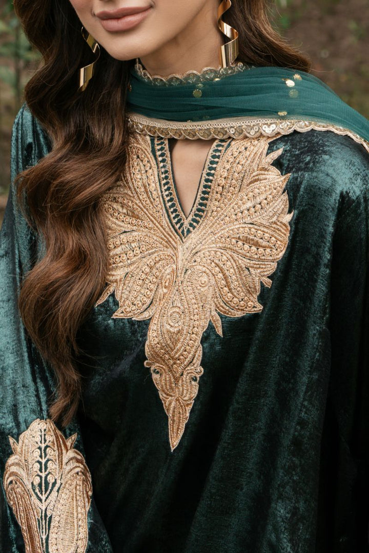 Natasha Kamal - PANNA - green - Two Tonal Silk & Net - 3 Piece