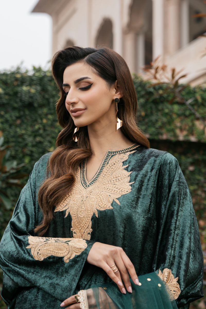Natasha Kamal - PANNA - green - Two Tonal Silk & Net - 3 Piece