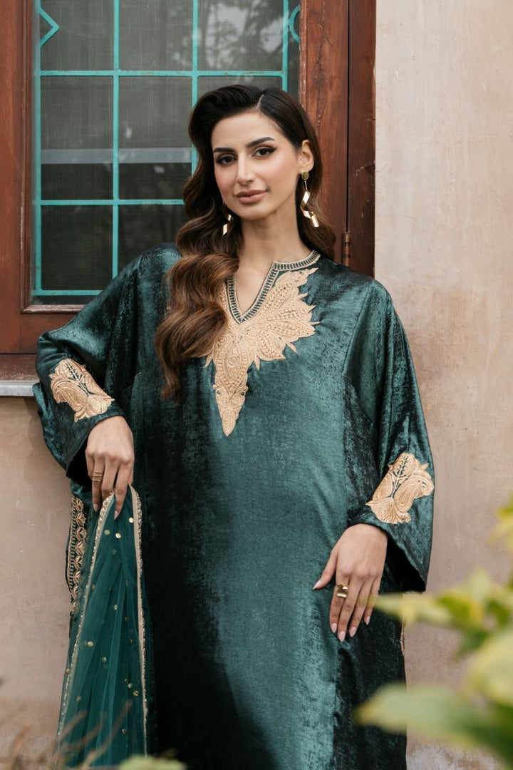 Natasha Kamal - PANNA - green - Two Tonal Silk & Net - 3 Piece