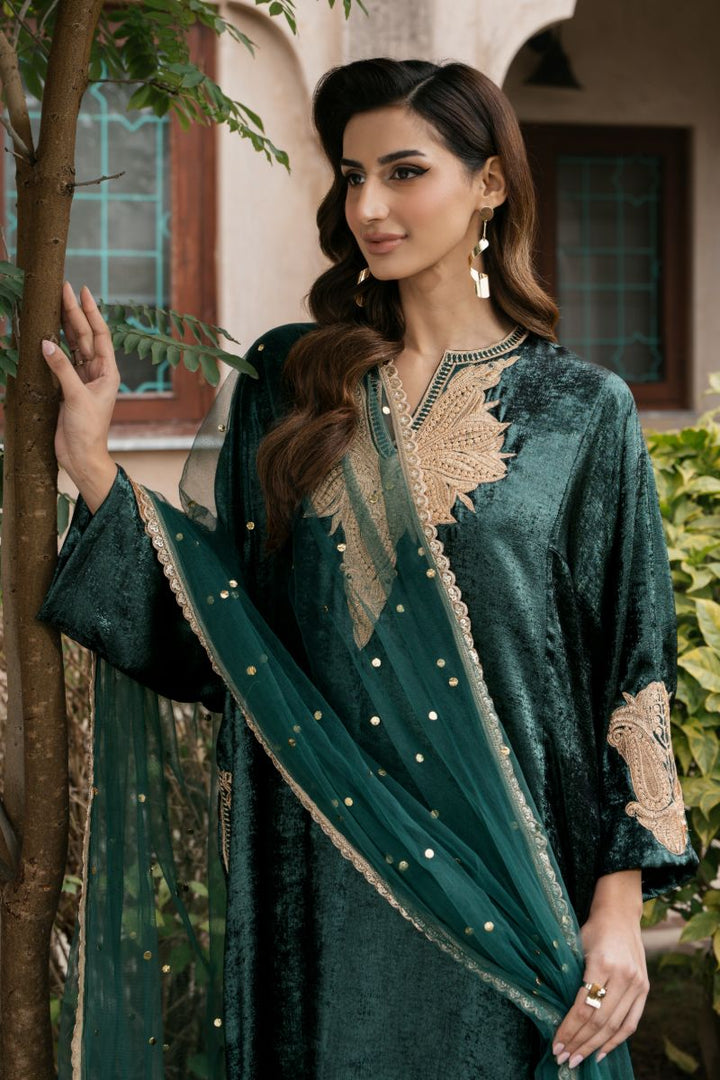 Natasha Kamal - PANNA - green - Two Tonal Silk & Net - 3 Piece