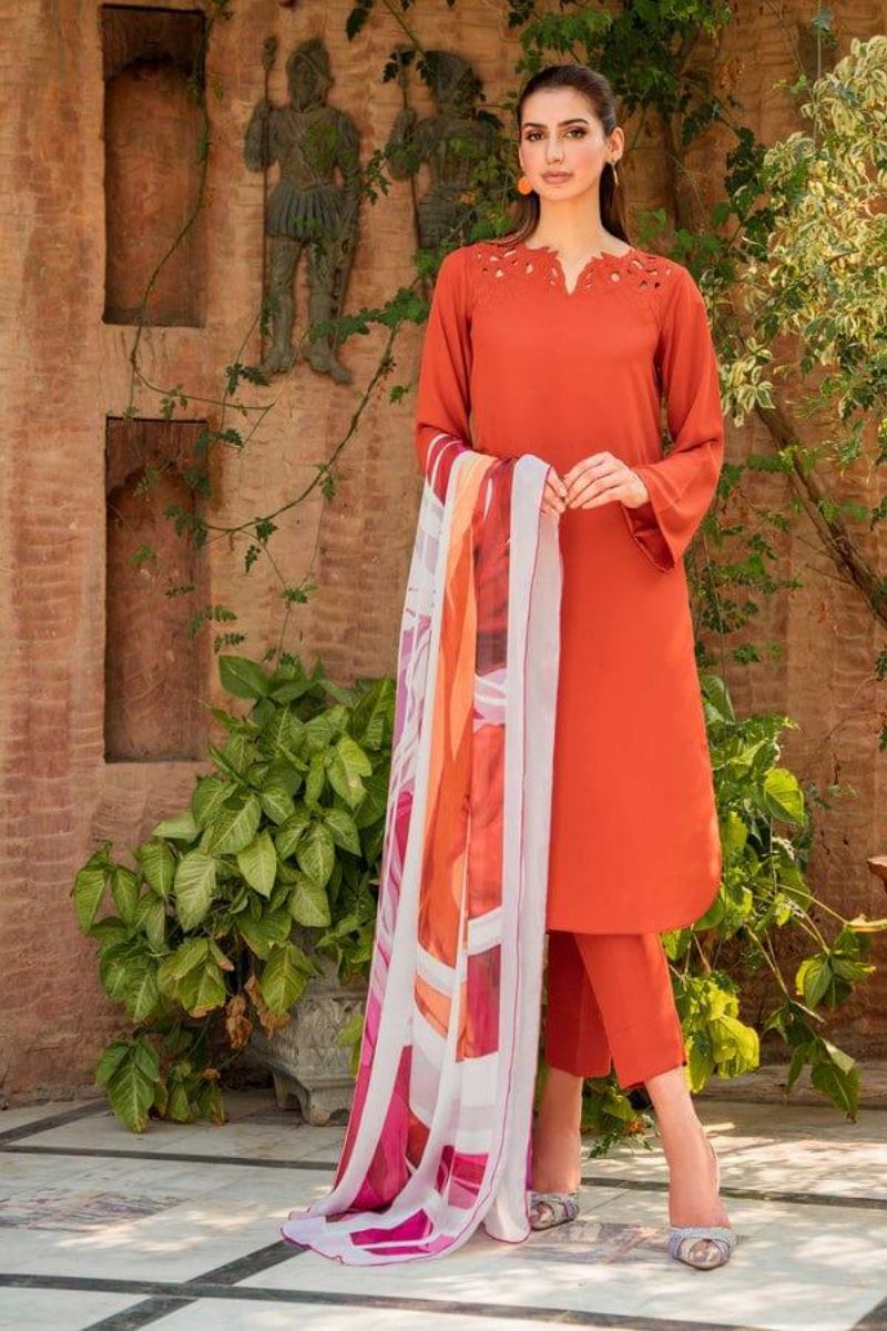 Natasha Kamal - Rust Orange Suit - Zola