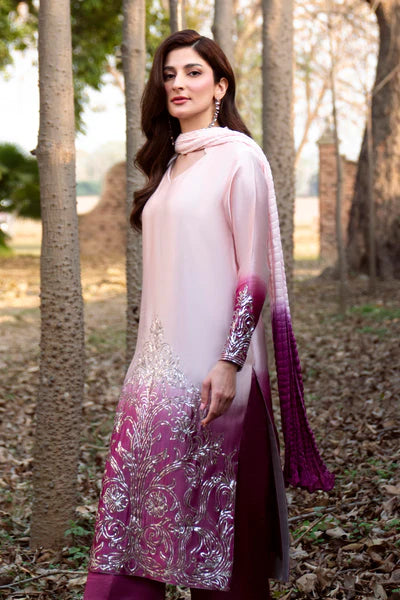 Natasha Kamal - Silk Elaina Suit For Women - Ombre Pink - 3 Piece