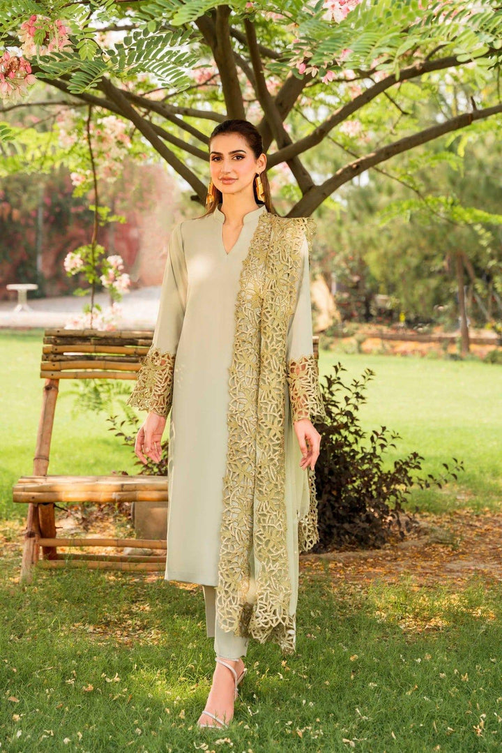 Natasha Kamal - Tea Green Embroidered 3 Piece - Isabelle
