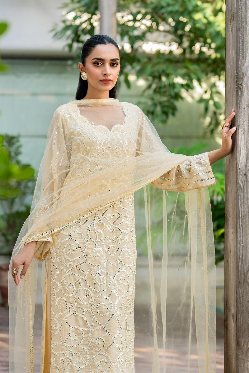 Natasha Kamal - Tuscany - light yellow - Georgette lined with crepe de chin - 3 Piece