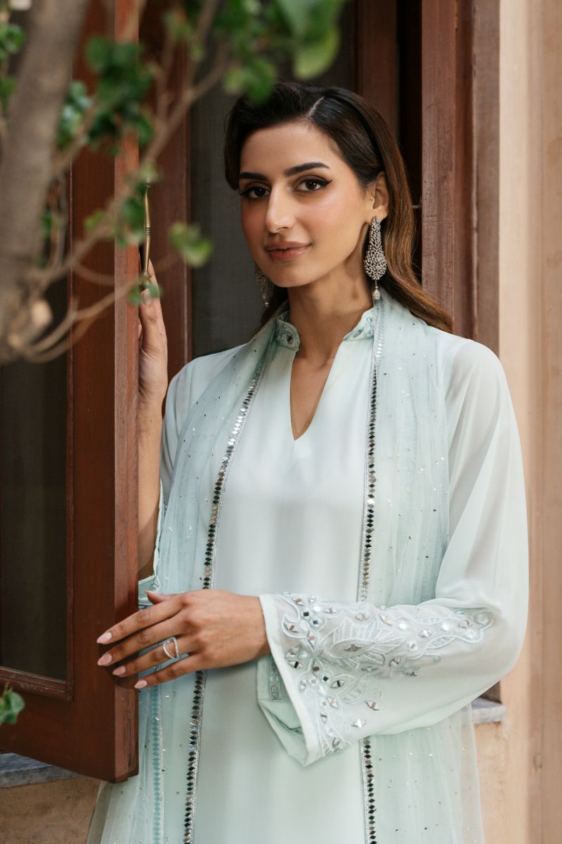 Natasha Kamal - VERNA - light green - Georgette Chiffon, Silk & Net - 3 Piece
