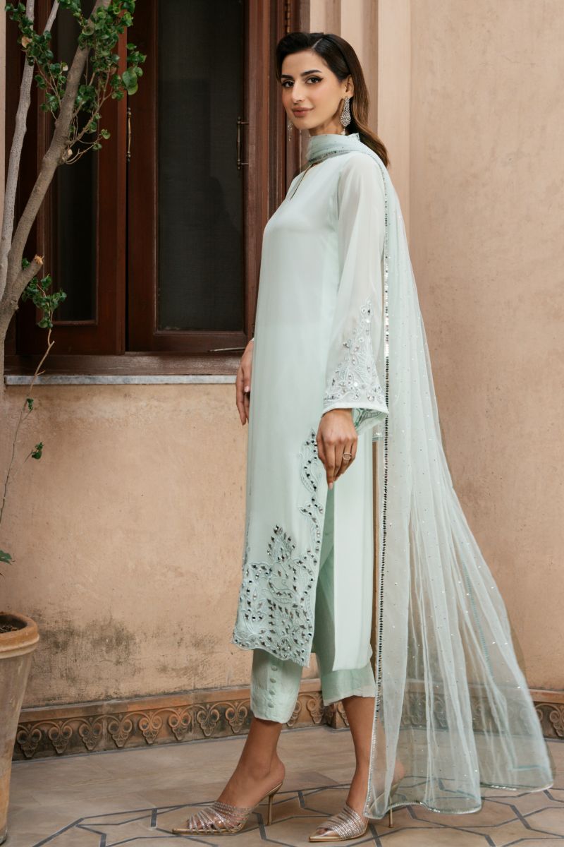 Natasha Kamal - VERNA - light green - Georgette Chiffon, Silk & Net - 3 Piece