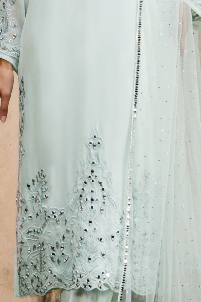 Natasha Kamal - VERNA - light green - Georgette Chiffon, Silk & Net - 3 Piece