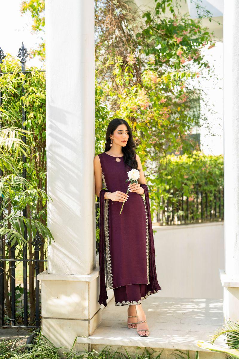 Natasha Kamal - Vini - Plum - Raw Silk - 3 Piece
