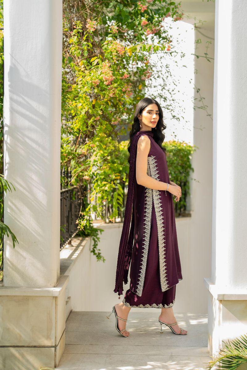 Natasha Kamal - Vini - Plum - Raw Silk - 3 Piece