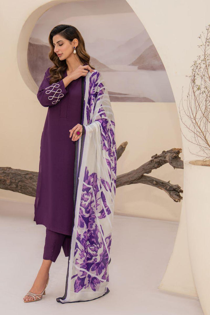 Natasha kamal -  Darcy - Deep Purple - Georgette - 3 Piece