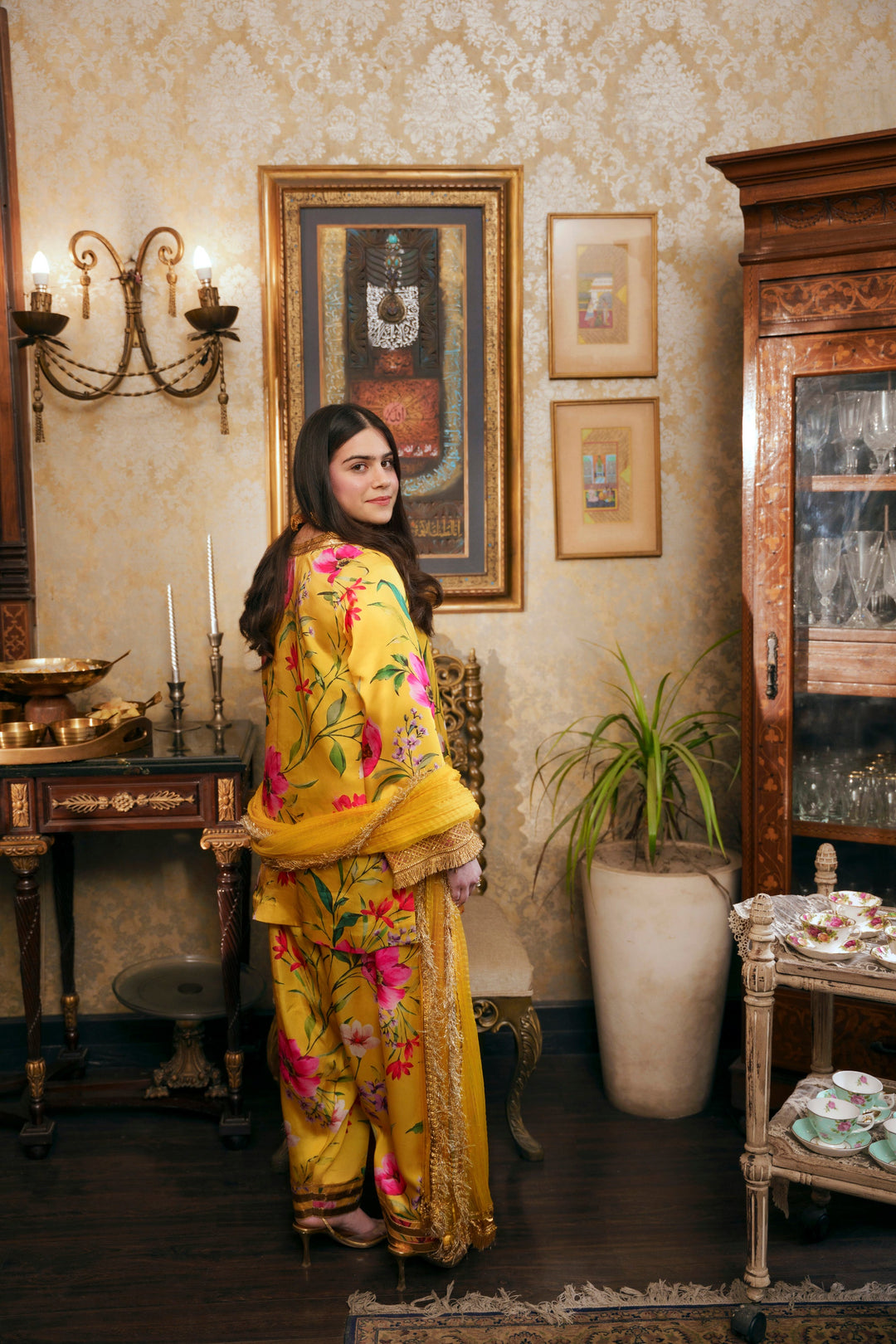 Nilofer Shahid - Aaiza Silk - Yellow - 3 Piece
