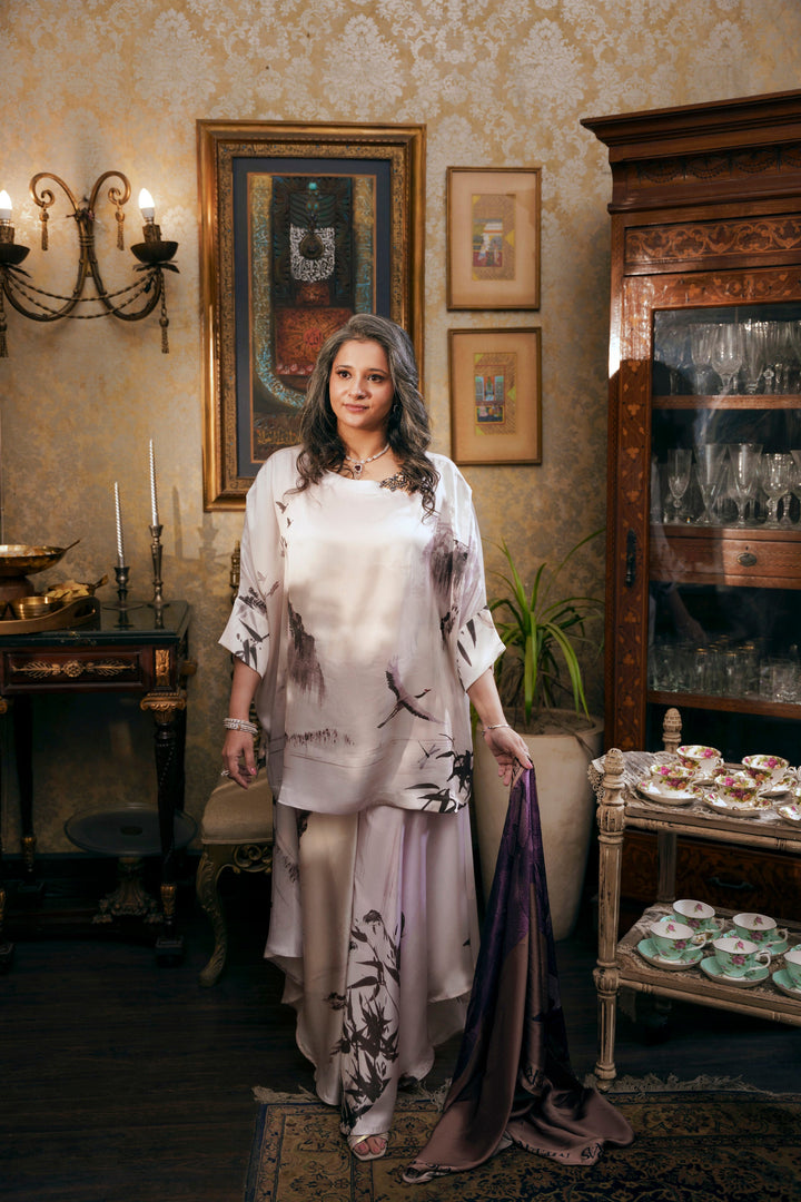 Nilofer Shahid - Amna Silk - Pearl - 2 Piece