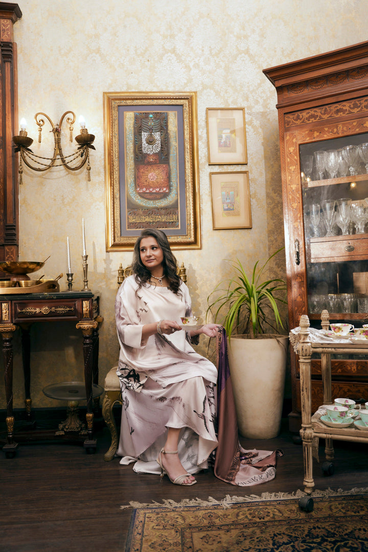 Nilofer Shahid - Amna Silk - Pearl - 2 Piece
