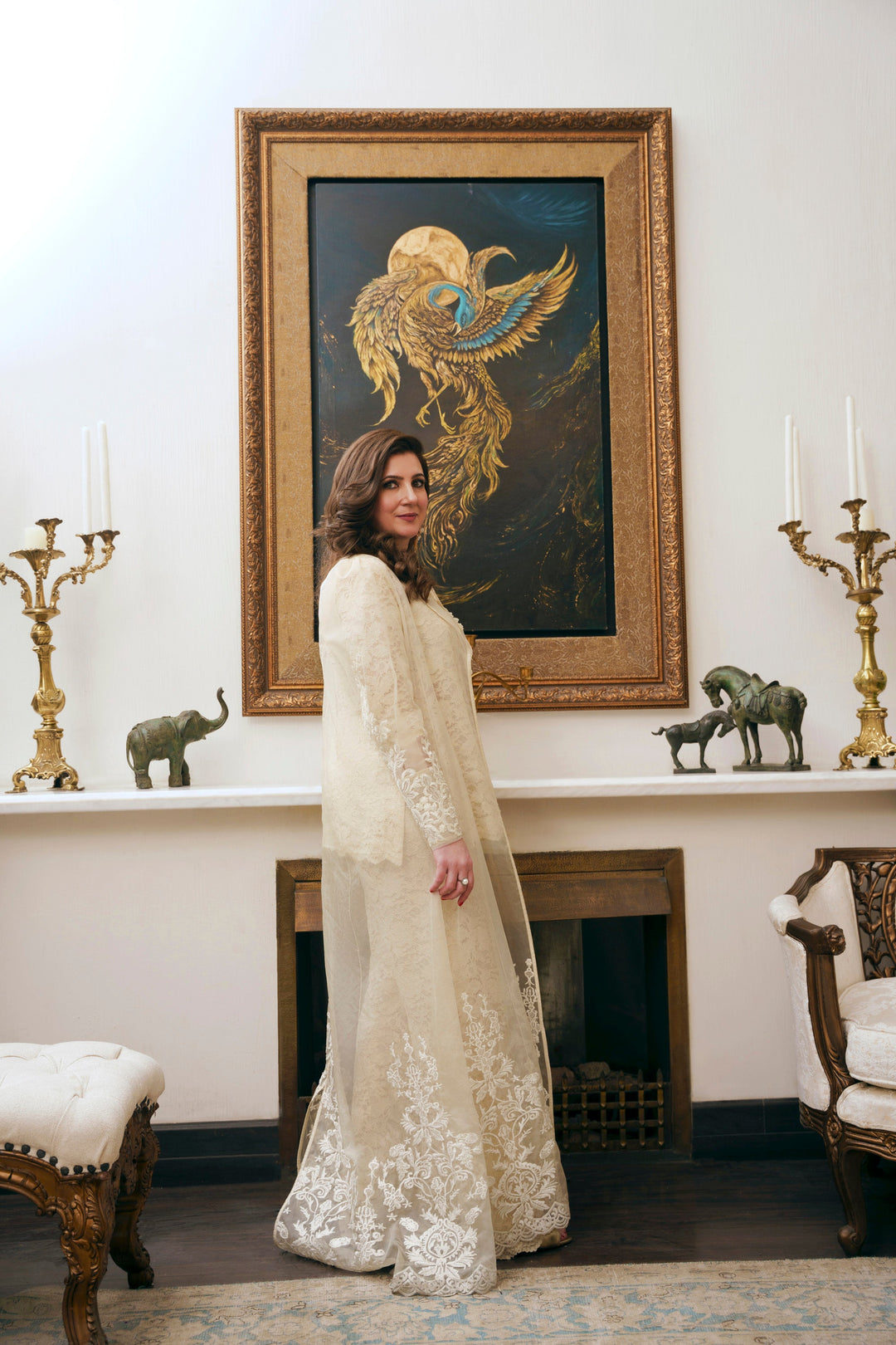 Nilofer Shahid - Areej Organza - Off White - 3 Piece