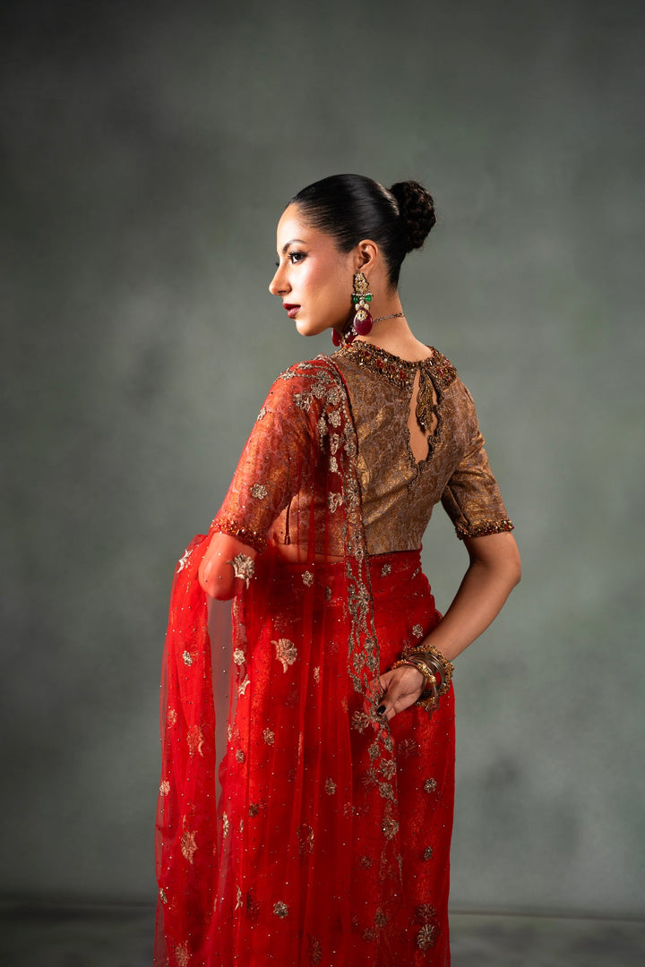 Nilofer Shahid - Asiye - Red - Saree