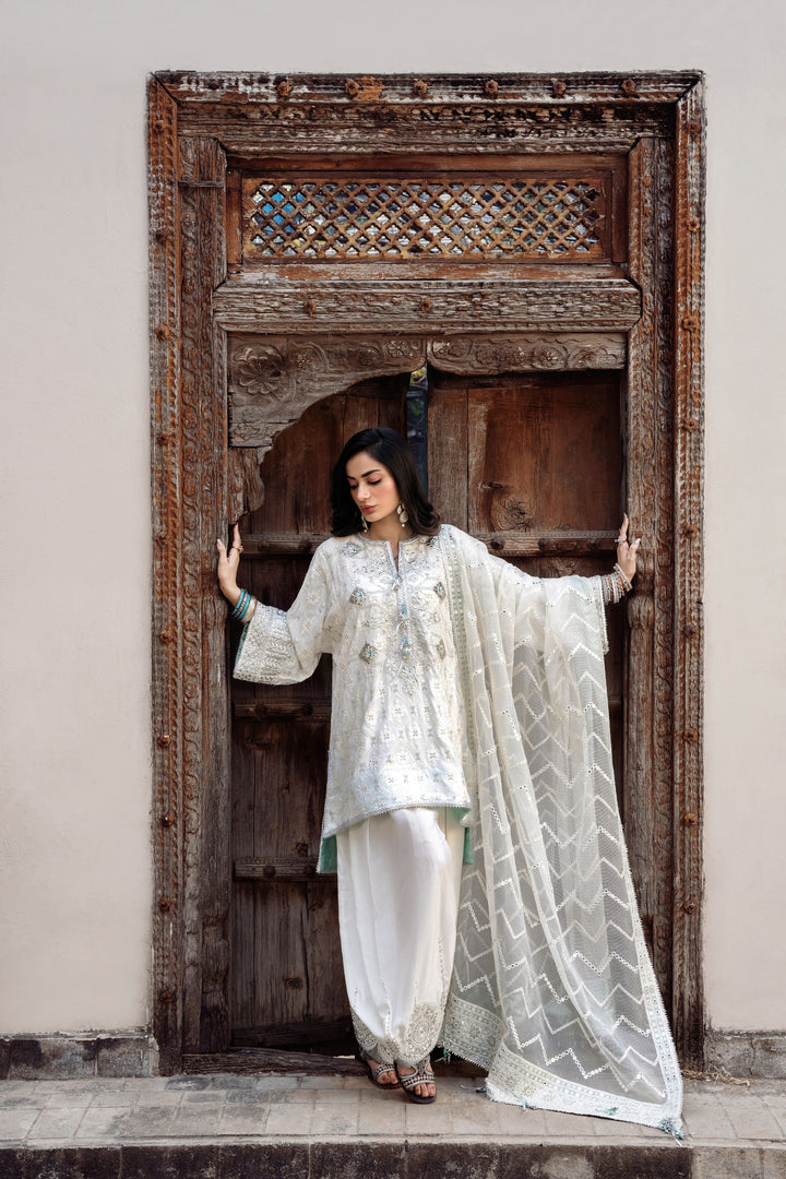 Nilofer Shahid - Chandaniya Suit For Women - 3 Piece