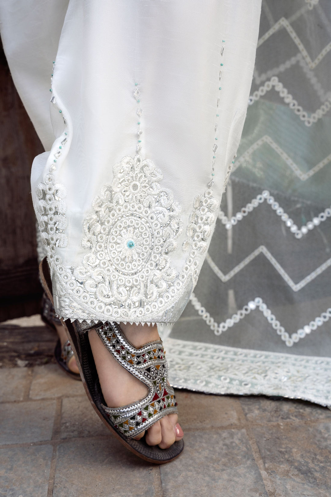 Nilofer Shahid - Chandaniya Suit For Women - 3 Piece
