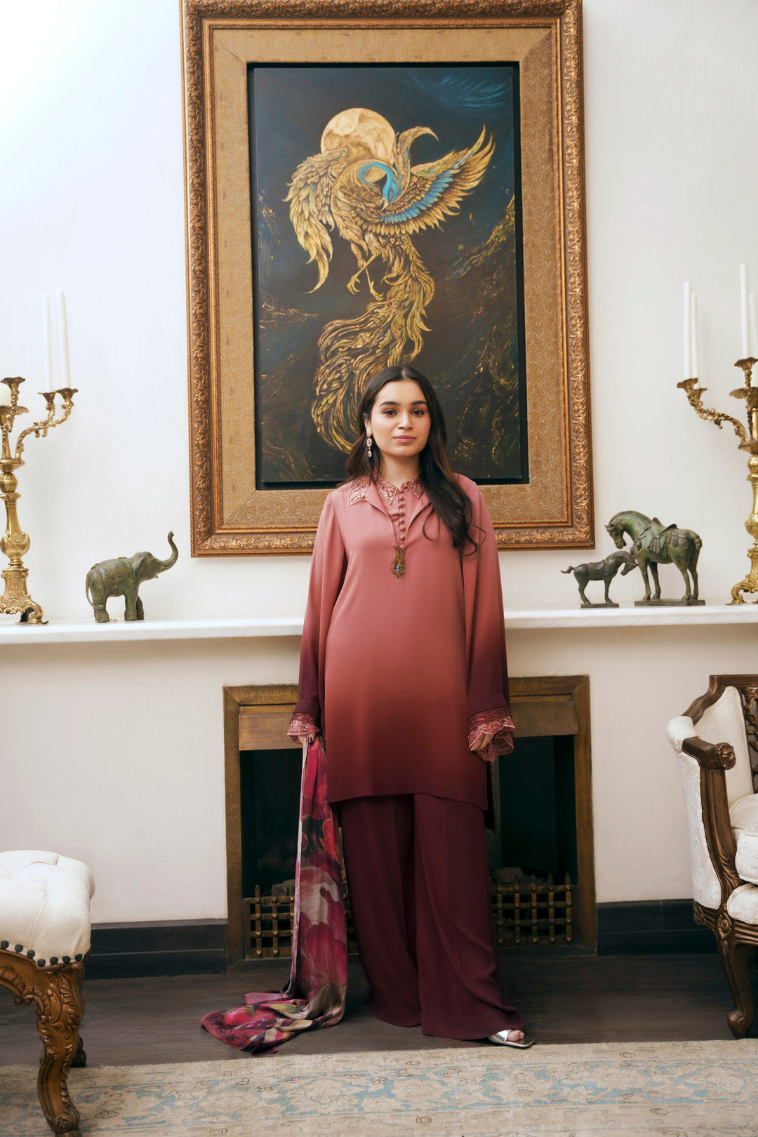 Nilofer Shahid - Fizza Dusty Rose - 2 Piece