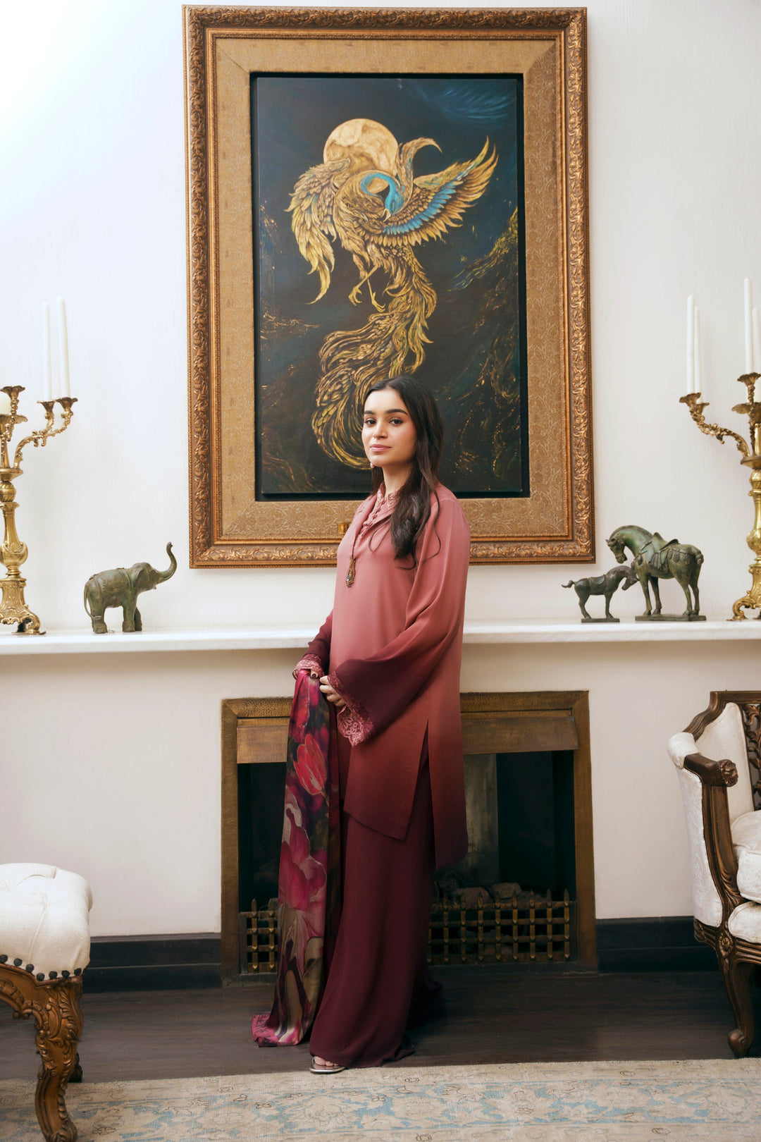 Nilofer Shahid - Fizza Dusty Rose - 2 Piece