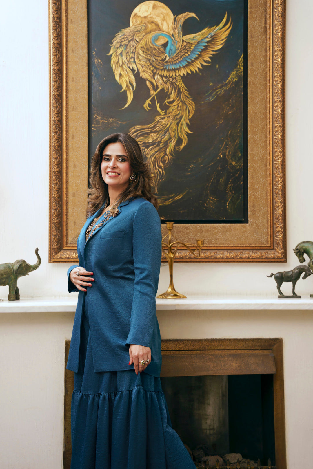 Nilofer Shahid - Maha Touleen Silk - Teal - 3 Piece