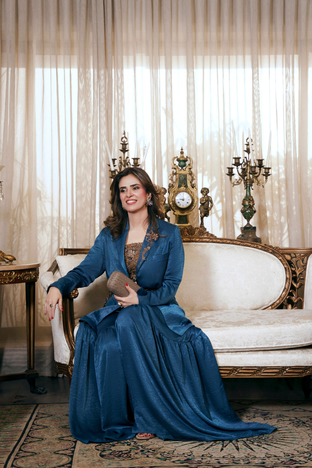 Nilofer Shahid - Maha Touleen Silk - Teal - 3 Piece