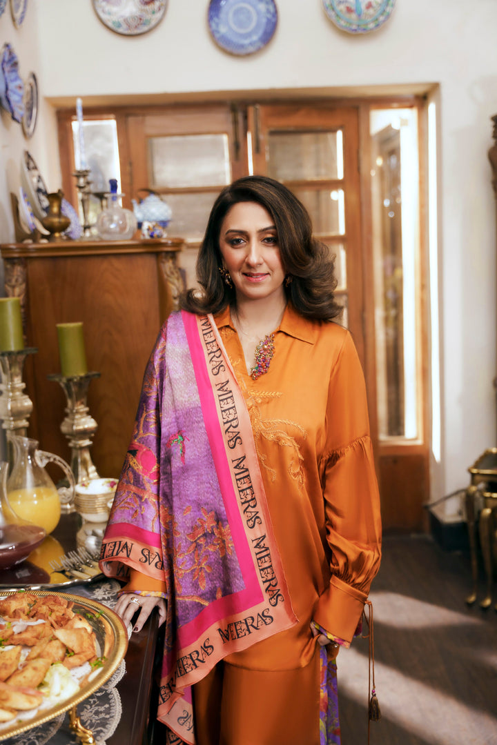 Nilofer Shahid - Sana Touleen Silk - Sunset Gold - 2 Piece