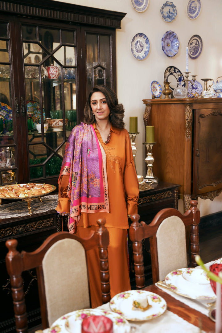 Nilofer Shahid - Sana Touleen Silk - Sunset Gold - 2 Piece