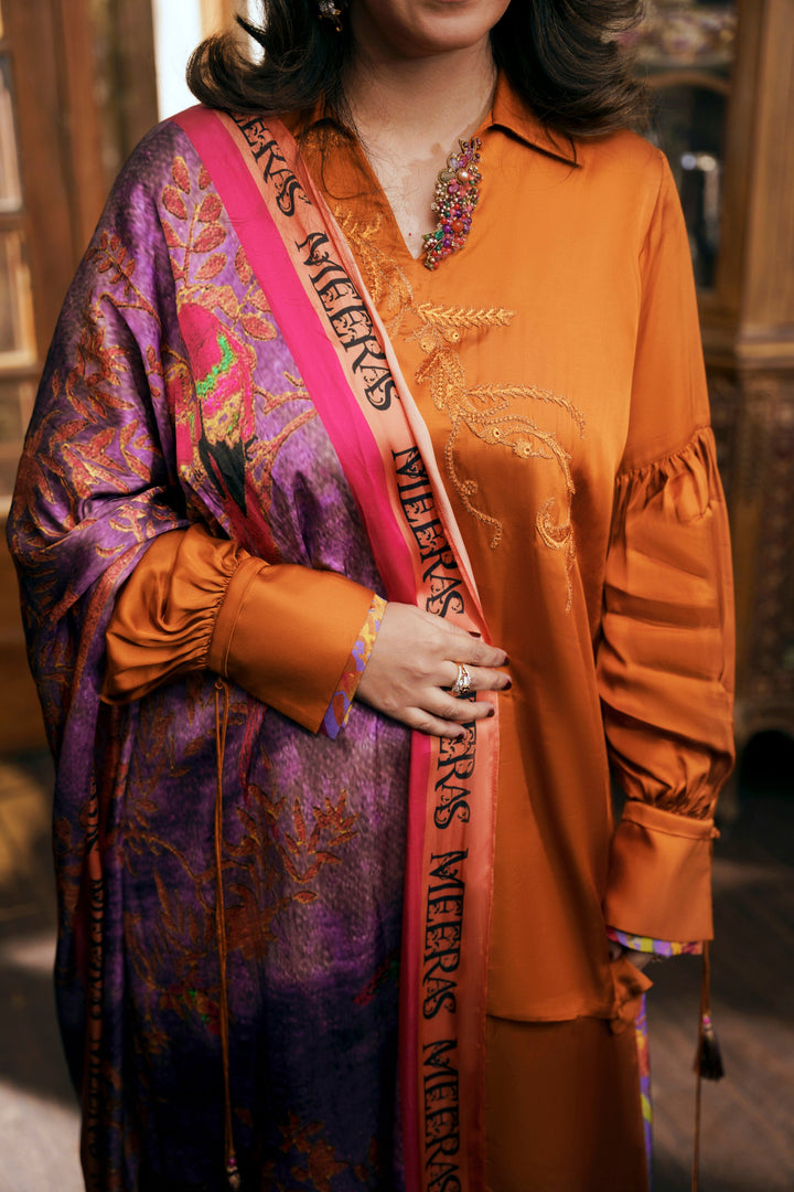 Nilofer Shahid - Sana Touleen Silk - Sunset Gold - 2 Piece