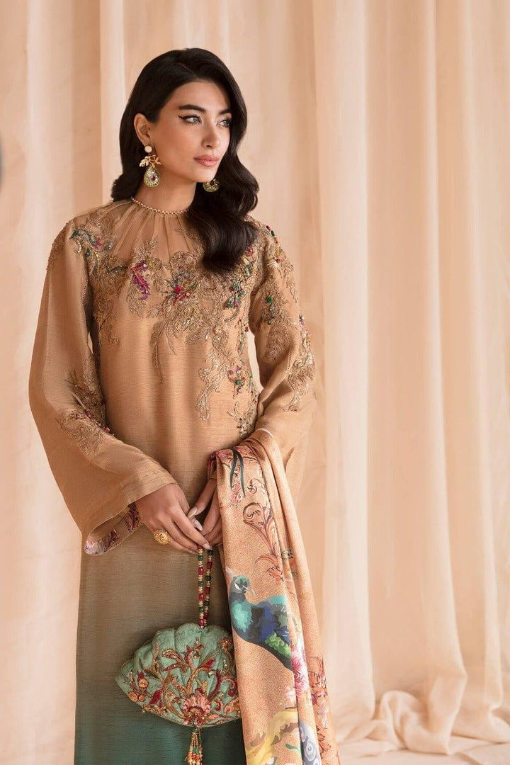 Nilofer Shahid - Turquoise blaze - Embroidered - 3 Piece