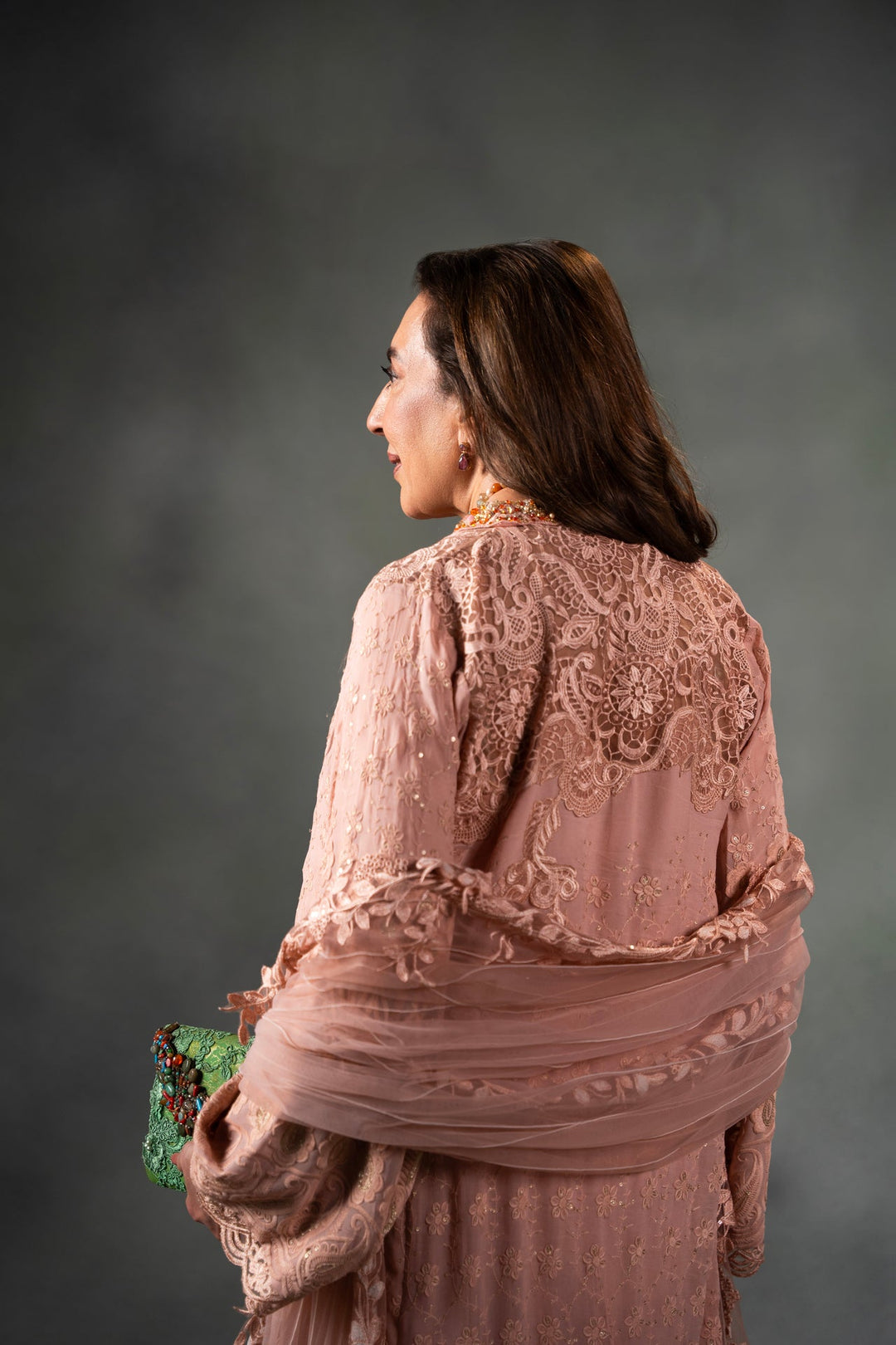 Nilofer Shahid - Zeneyp - Light Coral - 3 Piece