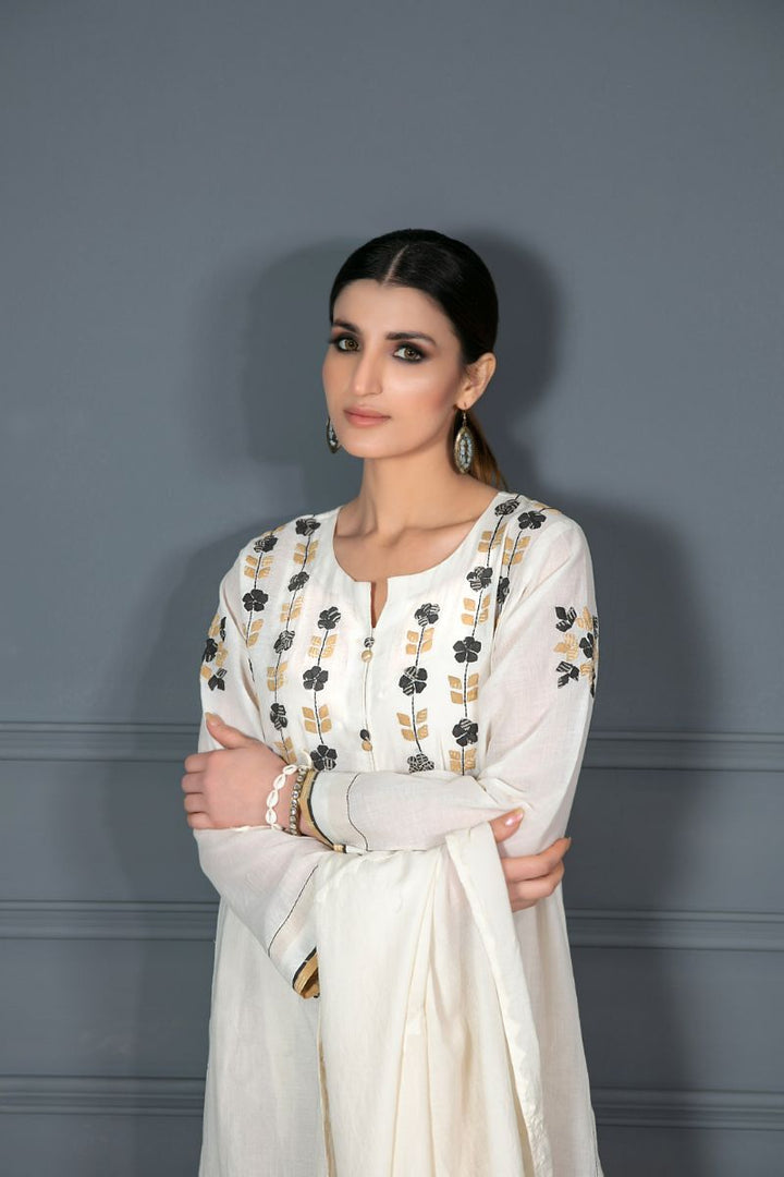 Khanz - Noori - Off-White - Kora Cotton - 3 Piece