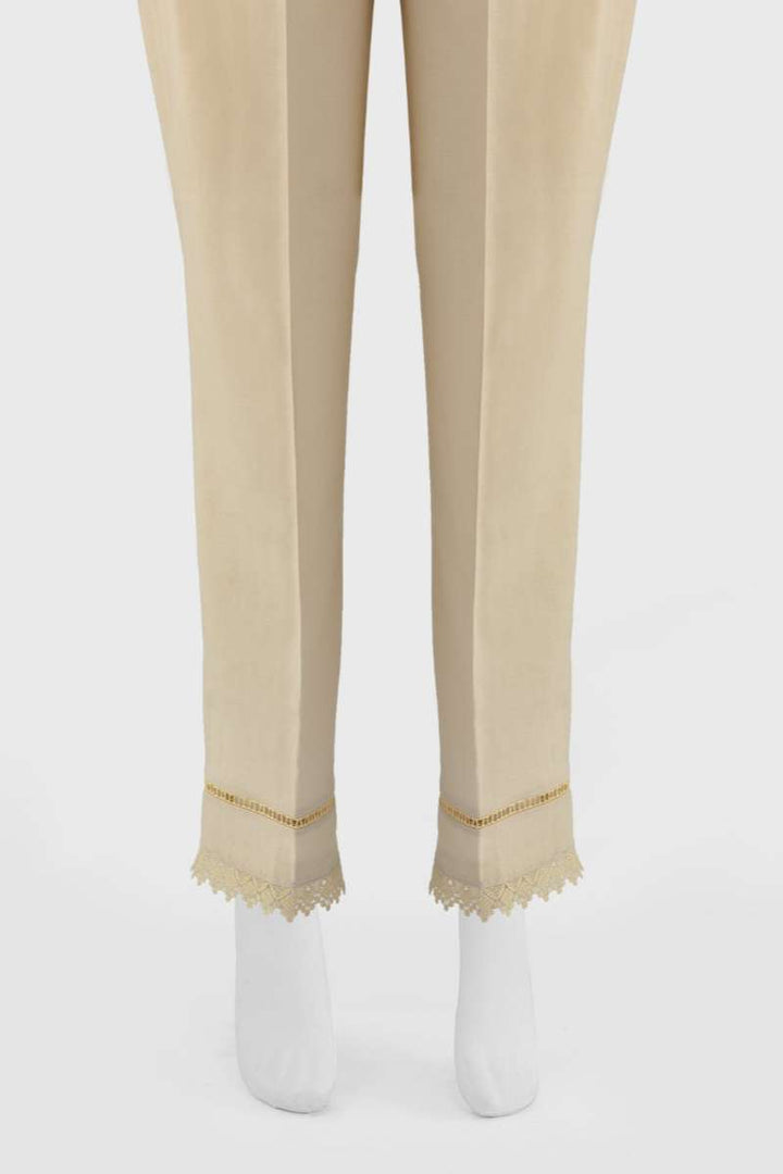 Oaks - Women Beige Lawn Trouser  - 1 Piece