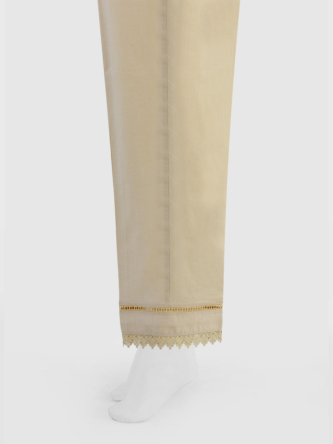 Oaks - Women Beige Lawn Trouser  - 1 Piece