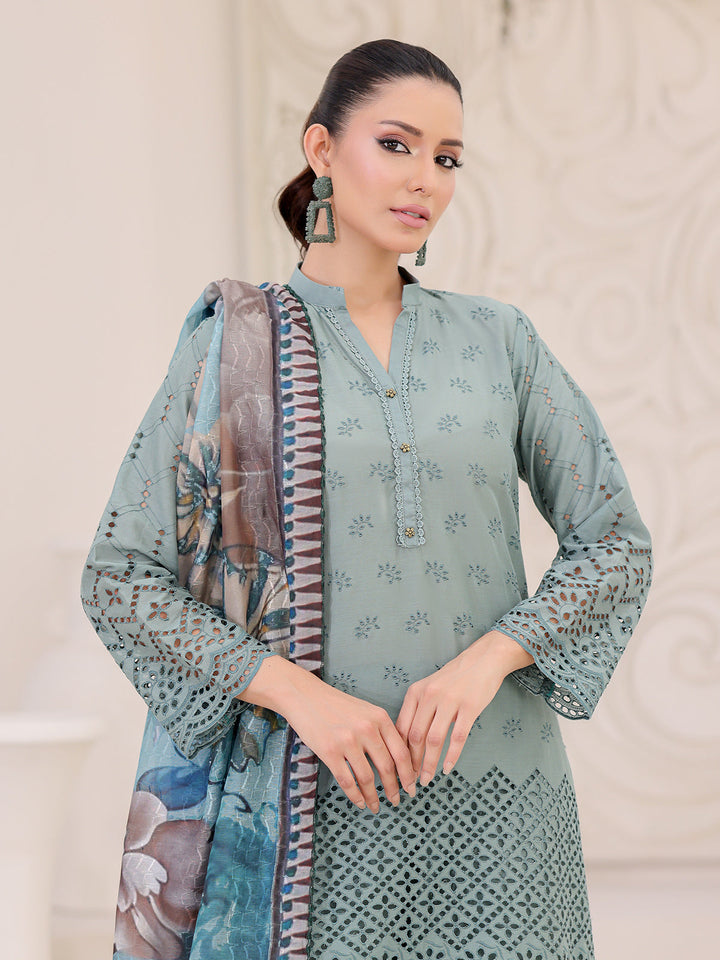 Oaks - ChickenKaari Pret Lawn Suit For Women - Green - 3 Piece