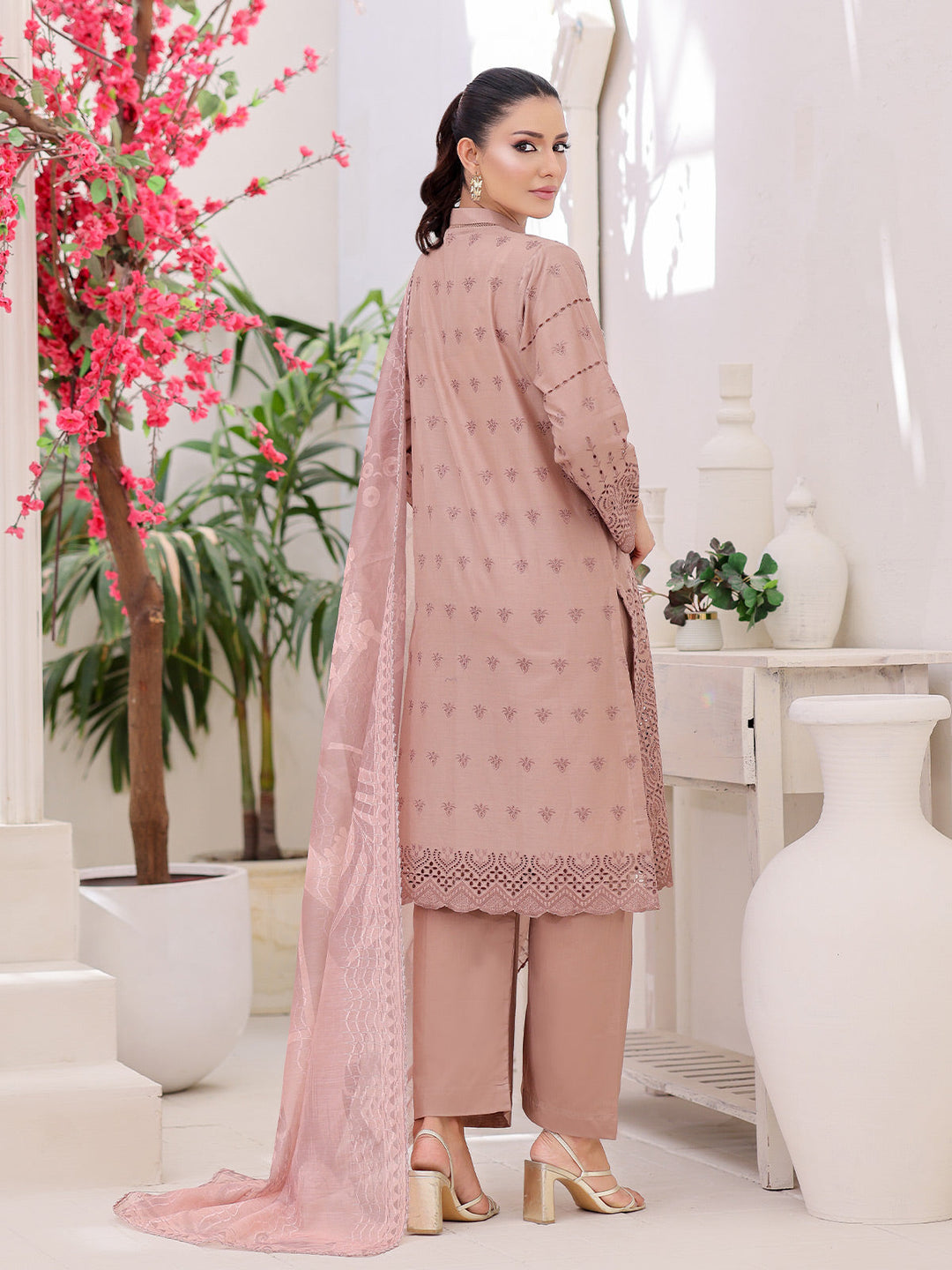 Oaks - ChickenKaari Pret Lawn Suit For Women - Light Brown - 3 Piece