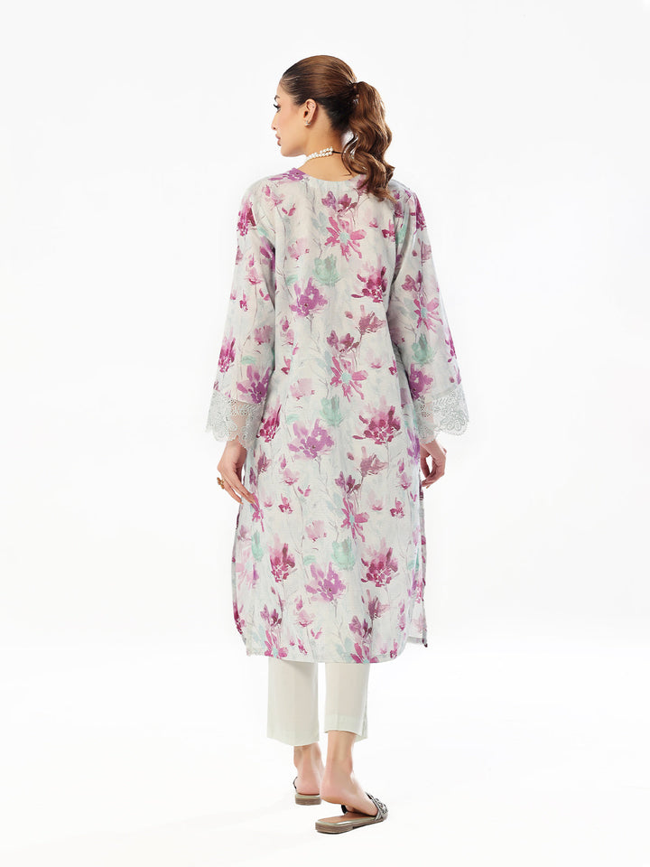 Oaks - Embroidered Pret & Unstitched Kurti Masoori Lawn Purple - 1 Piece
