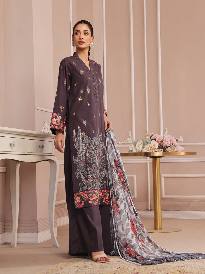 Oaks - Embroidered Pret & Unstitched Suit Dyed Cambric - 3 Piece