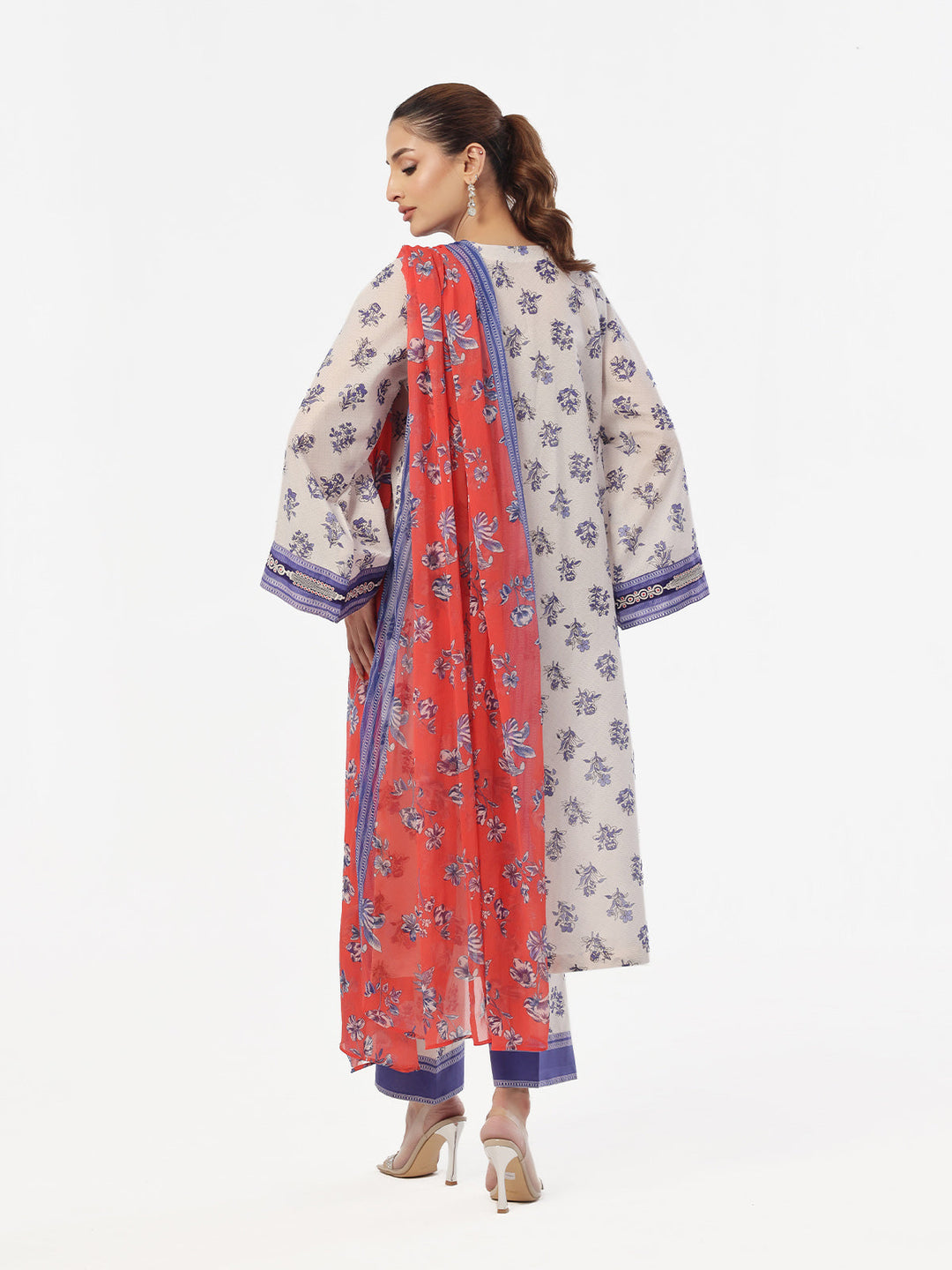 Oaks - Embroidered Pret &amp; Unstitched Suit Masoori Lawn Blue - 3 Piece