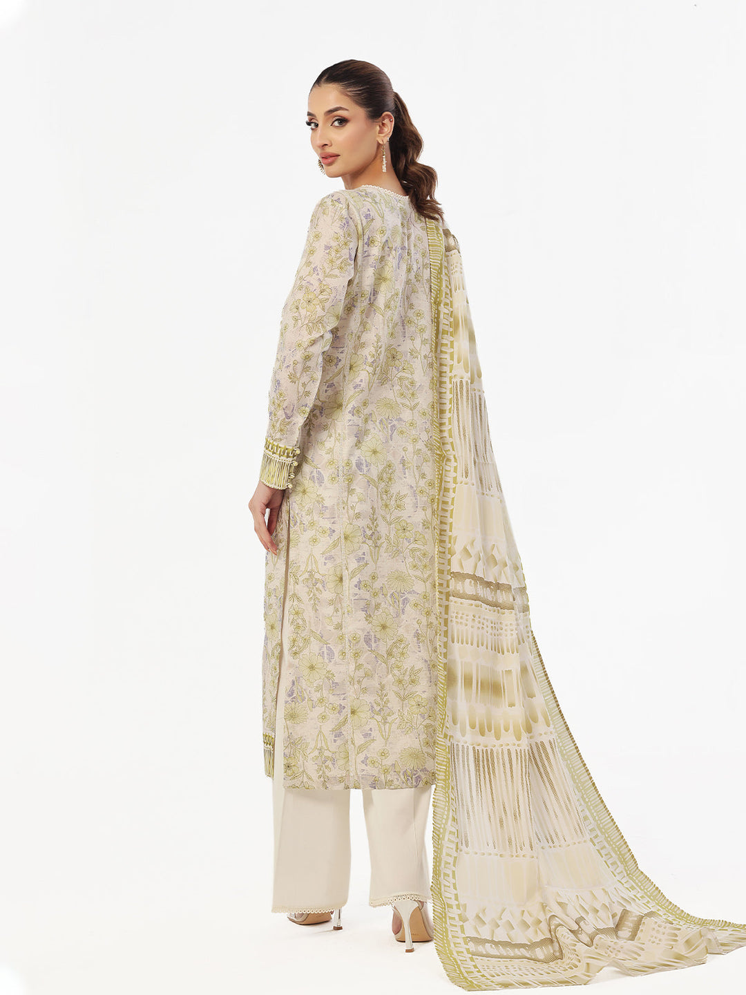 Oaks - Embroidered Pret &amp; Unstitched Suit Masoori Lawn Mehndi - 3 Piece