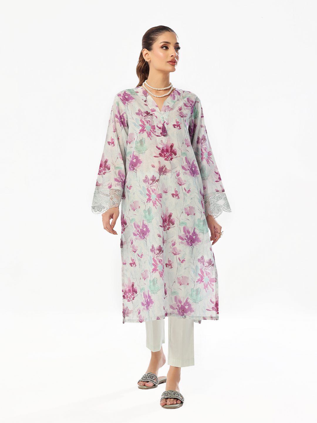 Oaks - Embroidered Unstitched Masoori Lawn Purple  - 1 Piece