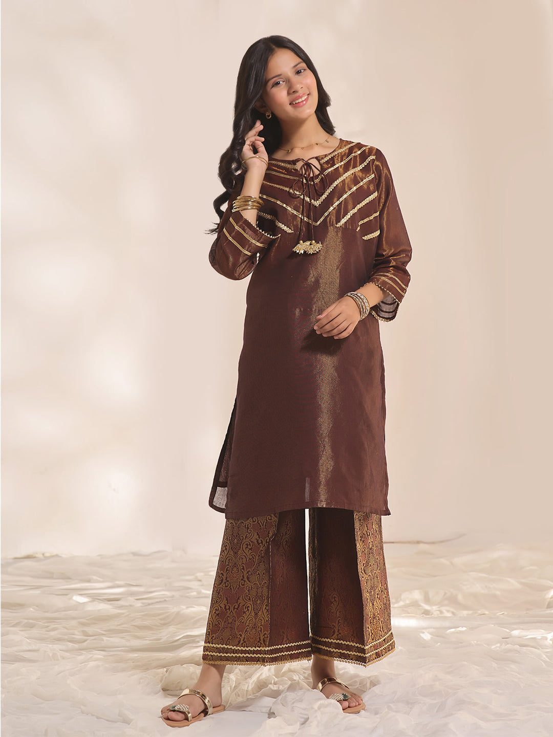 Oaks - Fancy Pret Kurti Masoori Maroon  - 1 Piece