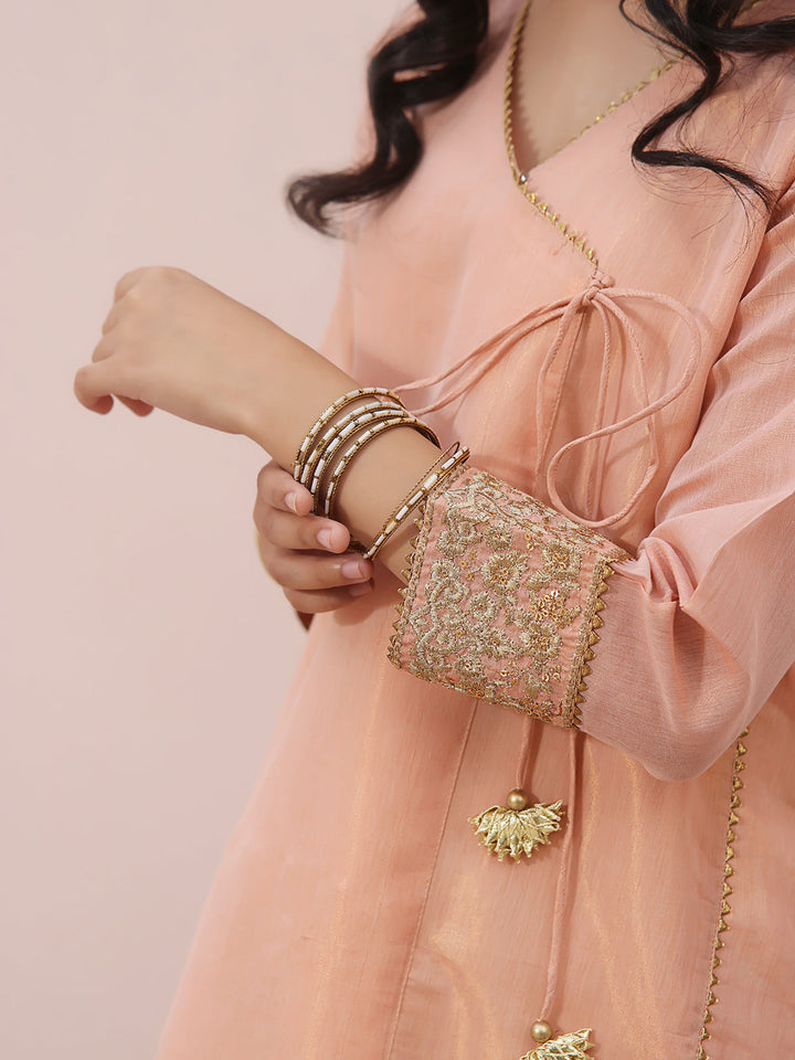 Oaks - Fancy Pret Kurti Masoori Peach  - 1 Piece