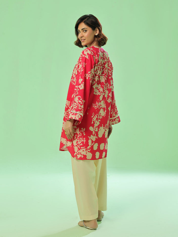 Oaks - Lawn Suit For Women - Red - 1 Piece