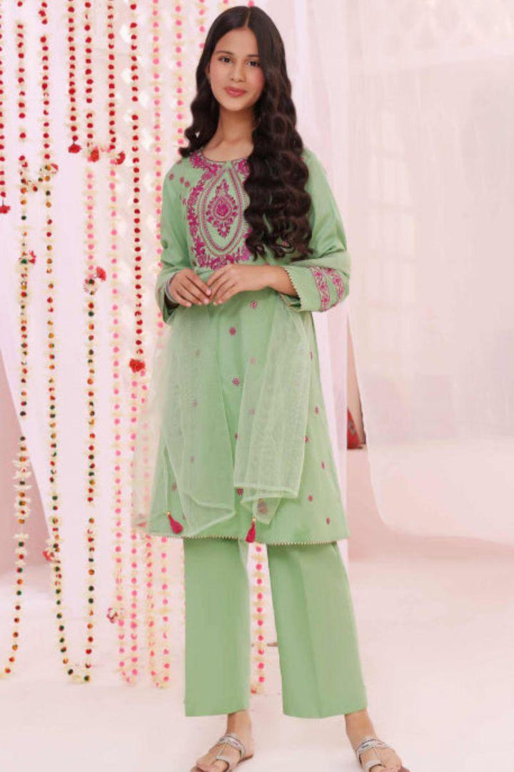 Oaks - Light grass 2 Piece Dobby Embroidered